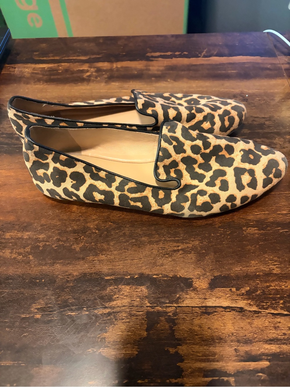 Veronica Beard Leopard Canvas Smoking Loafers Flats 39 US 8 - Picture 4 of 7